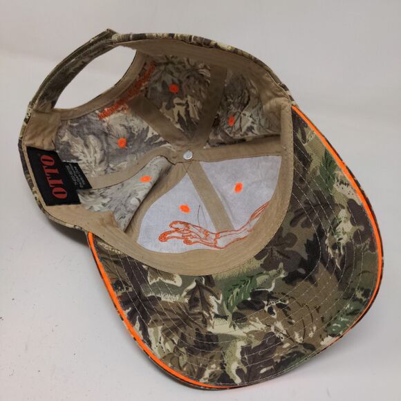 Otto Men's Strapback Hat Green Camo OSFM Panther Premium Embroidered Logo - Picture 9 of 12